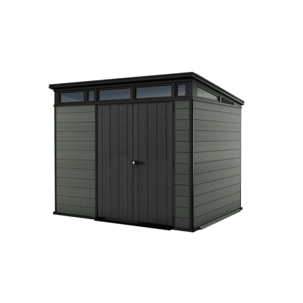 Keter 9’x 7′ Cortina Heavy Duty Plastic Pent Shed – Dark Green